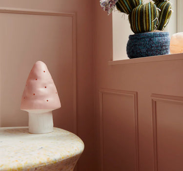 Small Mushroom Lamp, Light Pink