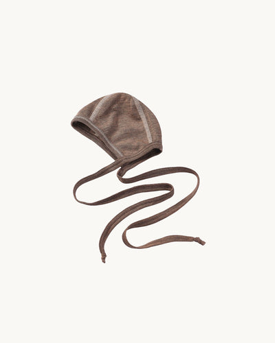 Wool & Silk Baby Bonnet Walnut