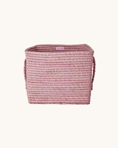 Raffia Storage Basket Pink