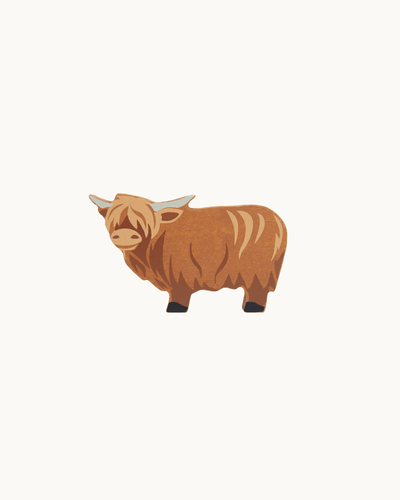 Wooden Animal Highland Cow